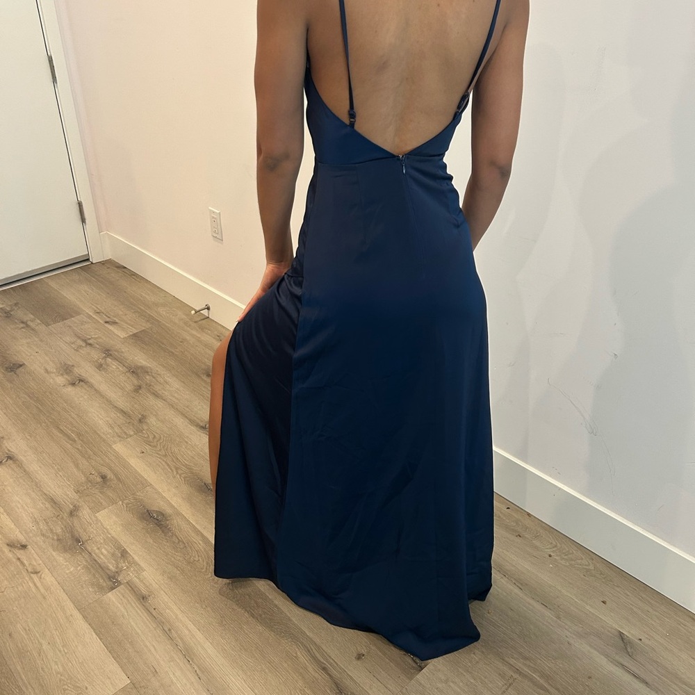 Lulu's Navy Blue Maxi Dress - Picture 3 of 4